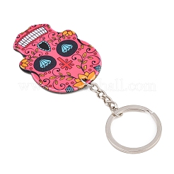 Porte-clés pendentif en plastique&nbsp;SKUL-PW0002-060E