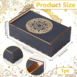 Деревянные коробки для хранения карт Таро с гравировкой моли&nbsp;CON-WH0089-144A