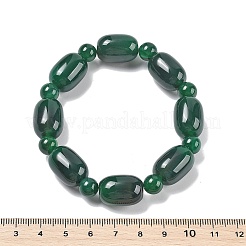 Braccialetti elastici in perline di agata verde onice naturale&nbsp;G-P570-01I
