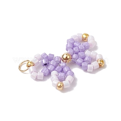 8 шт. двухцветные подвески-бантики из стеклянного бисера&nbsp;PALLOY-CJ00137