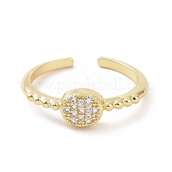Прозрачное кубическое циркониевое плоское круглое открытое кольцо-манжета RJEW-E072-03G