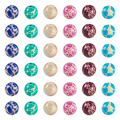 96 шт. 6 стилей окрашенных бусин из натуральной и синтетической императорской яшмы&nbsp;G-TA0002-40