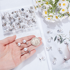 80 broche en plastique imitation perle anti-reflets&nbsp;JEWB-SP0001-12A