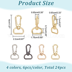 24 шт. двухцветные поворотные застежки из цинкового сплава FIND-WR0006-72