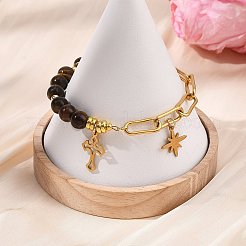 Armbänder mit Kreuz- und Sternanhängern aus Edelstahl 304&nbsp;BJEW-JB13743-02