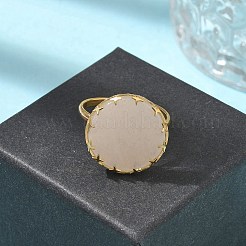 Плоские круглые кольца из натурального розового кварца&nbsp;RJEW-R009-01G-02