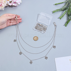 2 pieza de 2 estilos de cadena decorativa para bolso con dije de cruz de corazón de latón&nbsp;HJEW-PH02057