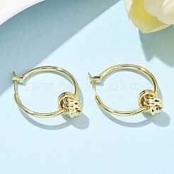 Латунные серьги-кольца для женщин EJEW-L297-01A-G
