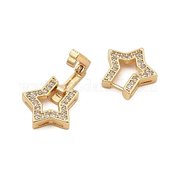 Messing Micro Pave klare Zirkonia Falte über Verschlüsse&nbsp;KK-C075-10G