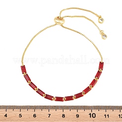 Rechteckige Messingarmbänder mit Mikropavé-Fassung aus Zirkonia und Schiebeverschluss&nbsp;KK-A305-02G-05
