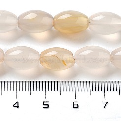 天然ホワイトアゲート瑪瑙ビーズ連売り  ライス  12x8mm  穴：1.2mm  約33個/連  15.94''（40.5センチメートル）&nbsp;G-B106-B07-01