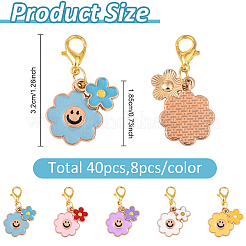 40шт 5 цвета сплава эмали кулон украшения&nbsp;HJEW-YW00159