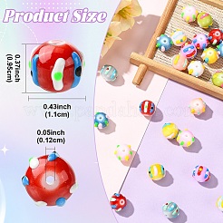 10шт 10 цвета бусины с эмалью лэмпворк ручной работы&nbsp;LAMP-YW0004-14