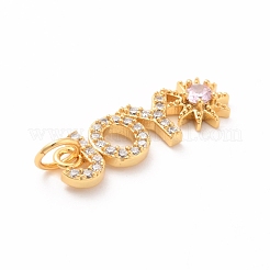 Экологически чистые латунные подвески из кубического циркония и стекла с микропаве&nbsp;KK-K268-28G