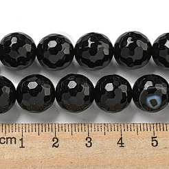 Граненые нити натуральных бус из агата с полосками&nbsp;G-F447-12mm-O09