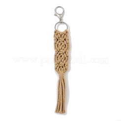 Pendentifs décoratifs en fil de nylon macramé faits à la main&nbsp;HJEW-P019-05P-06