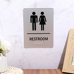 2 cartel acrílico autoadhesivo para baño de mujeres y hombres.&nbsp;AJEW-WR0003-30A