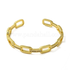 Овальные браслеты-манжеты из кубического циркония BJEW-P336-08G