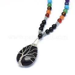 Чакра ювелирные изделия йога NJEW-P241-B01