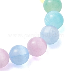 Braccialetti con perline di selenite naturale tinte rotonde color macaron da 10 mm&nbsp;BJEW-JB10781