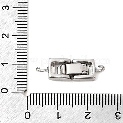 真鍮製折りたたみ式クラスプ  カドミウムフリー＆鉛フリー  長持ちメッキ  ラックめっき  1連  1穴  長方形  プラチナ  2mm  穴：7x23.5x4mm&nbsp;KK-Z150-20P-02