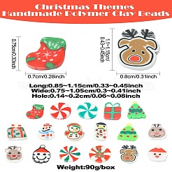 200 шт. бусины из полимерной глины ручной работы с рождественской тематикой&nbsp;CLAY-CJ0001-95