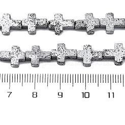 Galvanisierte natürliche Lavasteinperlenstränge&nbsp;G-A256-A01-01D