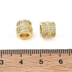 Micropave de latón transparente circonio cúbico cuentas europeas&nbsp;CU-CBA42CA-07G