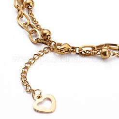 201 bracelets à breloques en acier inoxydable&nbsp;BJEW-H534-01