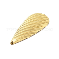 304ステンレススチール製ビッグペンダント  18KGP本金メッキ  ティアドロップ  50x21x3mm  穴：1.5x1mm&nbsp;STAS-Z091-04G-01