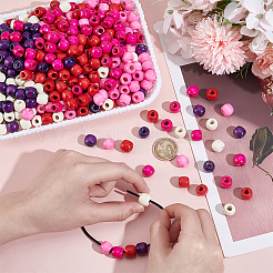 550шт 5 цвета деревянные европейские бусины WOOD-GA0001-94