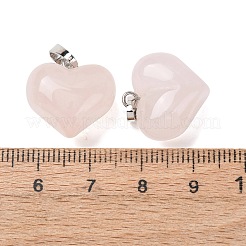 Pendentifs de quartz rose naturel&nbsp;G-B188-04P-04