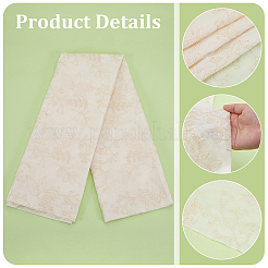 Хлопчатобумажная ткань с цветочным узором и вышивкой DIY-WH0580-48