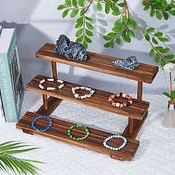 3-ярусный деревянный органайзер для ювелирных изделий с подставками для витрины ODIS-WH0058-18A