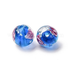 Светящиеся бусины ручной работы из искусственного песка в технике лэмпворк&nbsp;LAMP-B028-03O-10mm