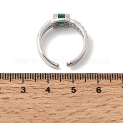 Bagues ouvertes en laiton avec micro pavé de zircones cubiques pour femmes&nbsp;RJEW-L343-04P-02