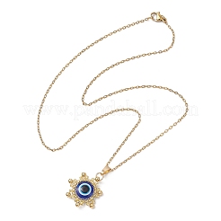 Стеклянные бусины и ожерелья из смолы с подвесками в виде солнца от сглаза NJEW-MZ00099