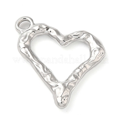 変色しない304ステンレススチールペンダント  ハートチャーム  ステンレス鋼色  21x22x3mm  穴：2mm&nbsp;X-STAS-A085-04P