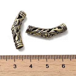 チベットスタイルのラックメッキ真鍮ビーズ  カーブチューブ  長持ちメッキ  アンティークブロンズ  26.5x5mm  穴：3.5mm&nbsp;KK-Q805-13AB