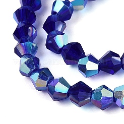 Ab couleur plaqué perles de verre transparent brins&nbsp;GLAA-G127-01-02O