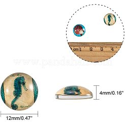 Flatback стеклянные кабошоны для поделок проектов GGLA-PH0005-12mm-06D