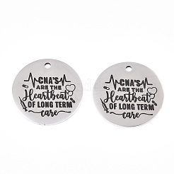Pendentifs en acier inoxydable 201 anti-ternissement&nbsp;LS-STAS-T064-38P-24