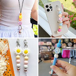 19 шт. 19 стиля цветочные пищевые экологически чистые силиконовые фокусные бусины SIL-BT0001-05