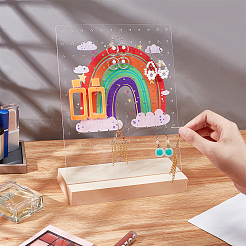 Прозрачные акриловые подставки для сережек с наклоном назад&nbsp;EDIS-WH0035-20B-03