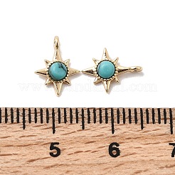 Подвески-звезды из синтетической бирюзы с латунной оправой&nbsp;KK-A277-05G