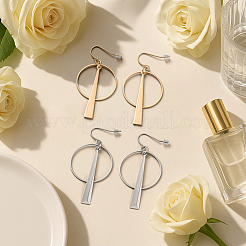 4 пара двухцветных серег-колец из сплава и железа&nbsp;EJEW-HY0001-31