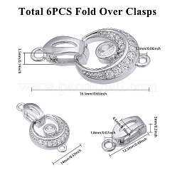 6 шт. латунная раскладывающаяся застежка с хрустальными стразами KK-CA0002-69B