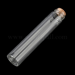ガラスビーズ貯蔵チューブ  コルク栓付き  透明  15.2x3cm  容量：30ml（1.01fl.oz）&nbsp;LS-AJEW-XCP0003-64