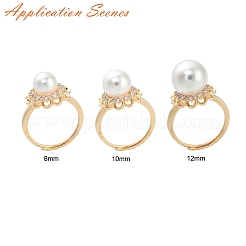 Регулируемые настройки кольца на палец из латуни с микрокубическим цирконием&nbsp;KK-T062-64G-NF