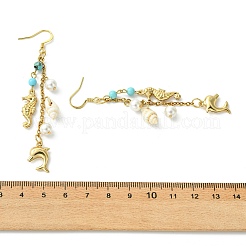 Ohrhänger mit Muschelperlen und Anhängern aus 316er Chirurgenstahl für Damen&nbsp;EJEW-JE07274